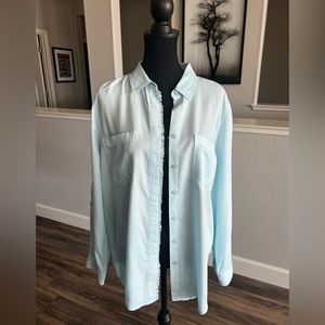 Chico's Soft Blue Long Sleeve Blouse